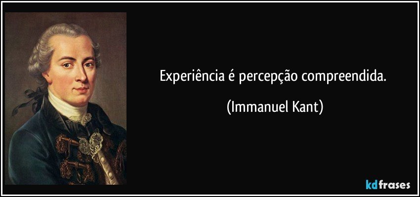 Experiência é percepção compreendida. (Immanuel Kant)
