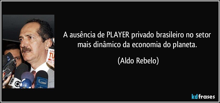 A ausência de PLAYER privado brasileiro no setor mais dinâmico da economia do planeta. (Aldo Rebelo)