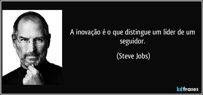 A inovação é o que distingue um líder de um seguidor. (Steve Jobs)