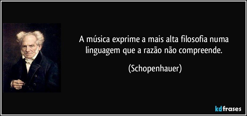A música exprime a mais alta filosofia numa linguagem que a razão não compreende. (Schopenhauer)