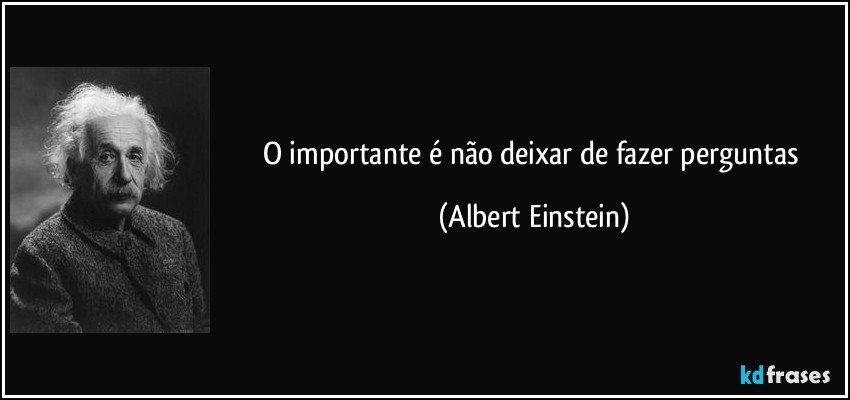 O importante é não deixar de fazer perguntas (Albert Einstein)