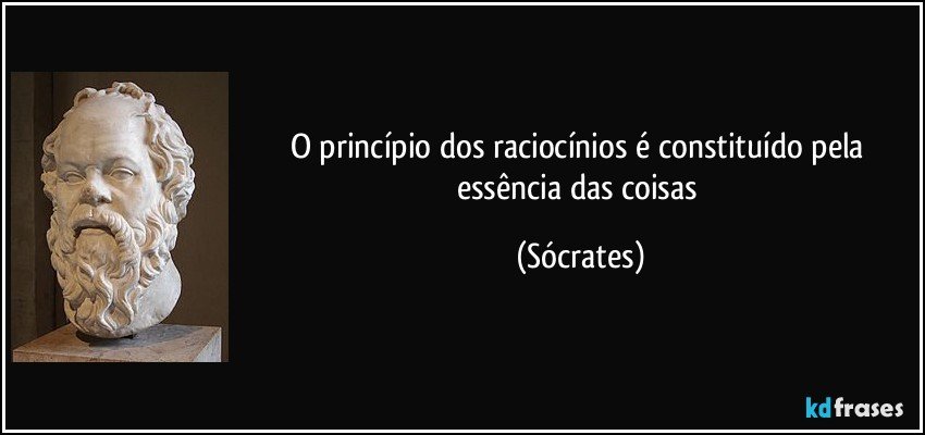 O princípio dos raciocínios é constituído pela essência das coisas (Sócrates)