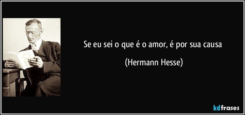 Se eu sei o que é o amor, é por sua causa (Hermann Hesse)