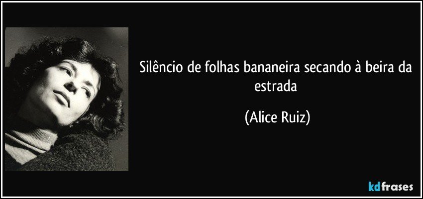 silêncio de folhas bananeira secando à beira da estrada (Alice Ruiz)