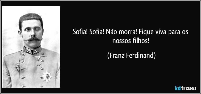 Sofia! Sofia! Não morra! Fique viva para os nossos filhos! (Franz Ferdinand)