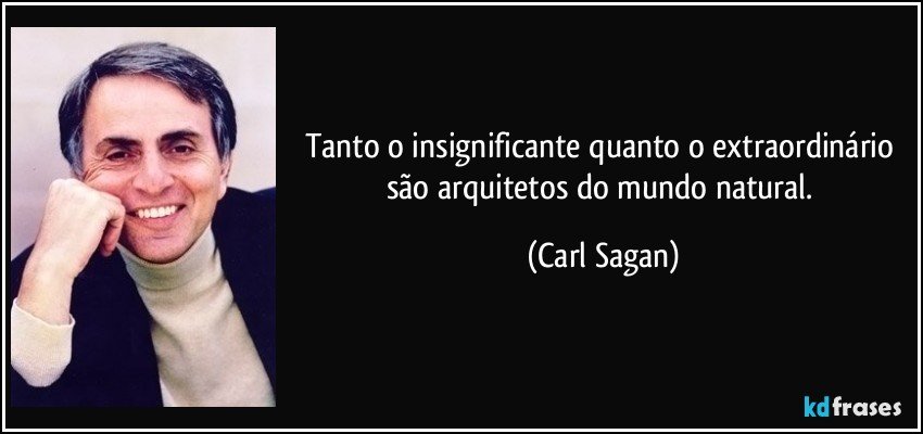 Tanto o insignificante quanto o extraordinário são arquitetos do mundo natural. (Carl Sagan)