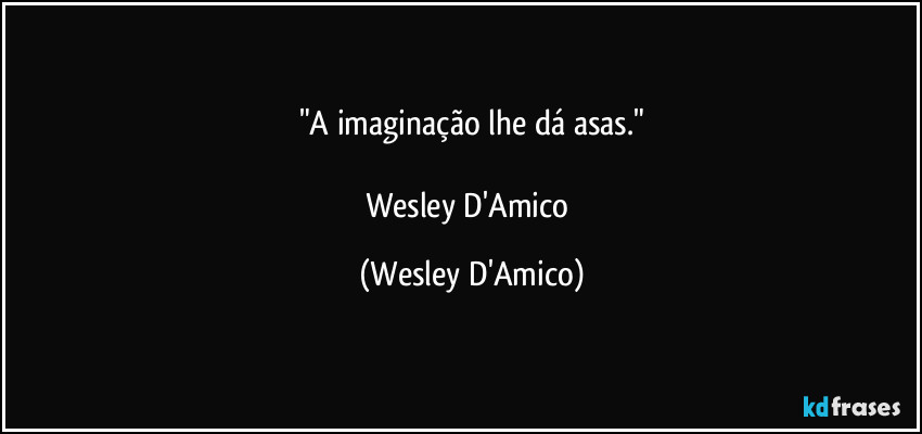 "A imaginação lhe dá asas."

Wesley D'Amico (Wesley D'Amico)
