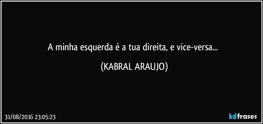 A minha esquerda é a tua direita, e vice-versa... (KABRAL ARAUJO)
