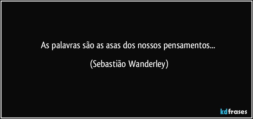 As palavras são as asas dos nossos pensamentos... (Sebastião Wanderley)