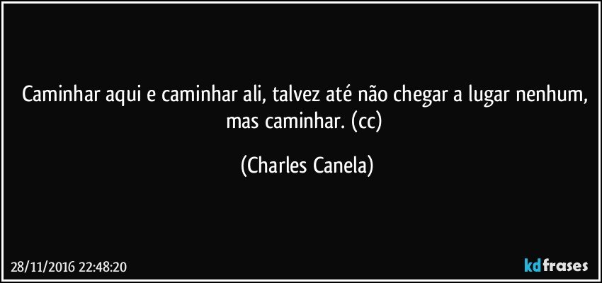 Caminhar aqui e caminhar ali, talvez até não chegar a lugar nenhum, mas caminhar. (cc) (Charles Canela)