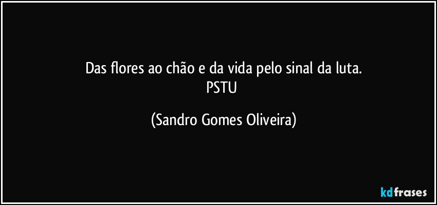 Das flores ao chão e da vida pelo sinal da luta.
PSTU (Sandro Gomes Oliveira)