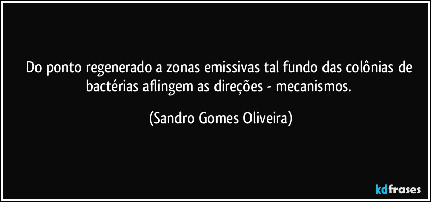 Do ponto regenerado a zonas emissivas tal fundo das colônias de bactérias aflingem as direções - mecanismos. (Sandro Gomes Oliveira)