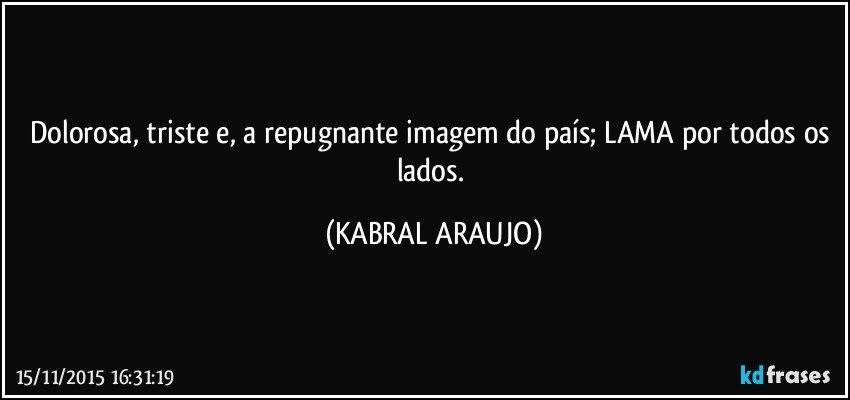 Dolorosa, triste e, a repugnante imagem do país; LAMA por todos os lados. (KABRAL ARAUJO)