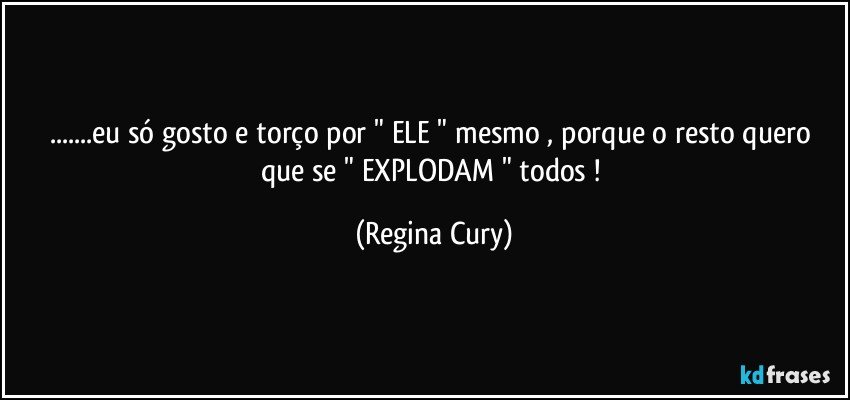 ...eu só gosto   e torço por "  ELE " mesmo  , porque o resto quero que se " EXPLODAM " todos ! (Regina Cury)