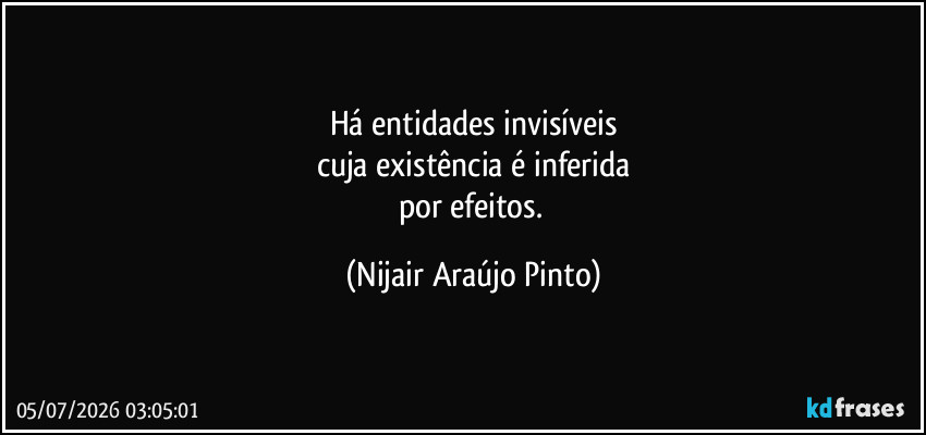 Há entidades invisíveis
cuja existência é inferida
por efeitos. (Nijair Araújo Pinto)