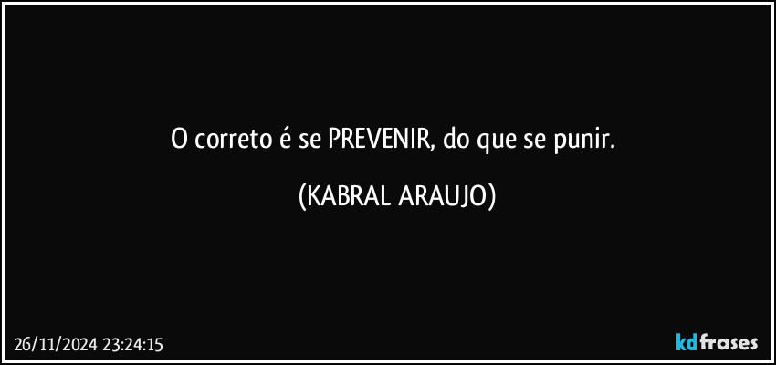 O correto é se PREVENIR, do que se punir. (KABRAL ARAUJO)