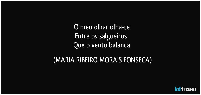 O meu olhar olha-te 
Entre os salgueiros ❤
Que o vento balança (MARIA RIBEIRO MORAIS FONSECA)