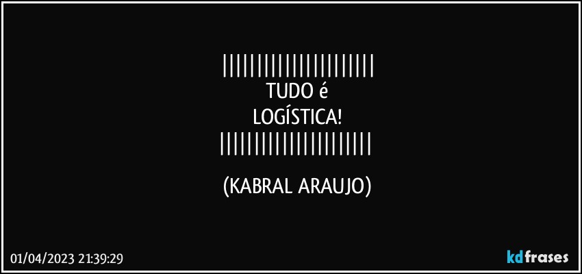 
TUDO é
LOGÍSTICA!
 (KABRAL ARAUJO)